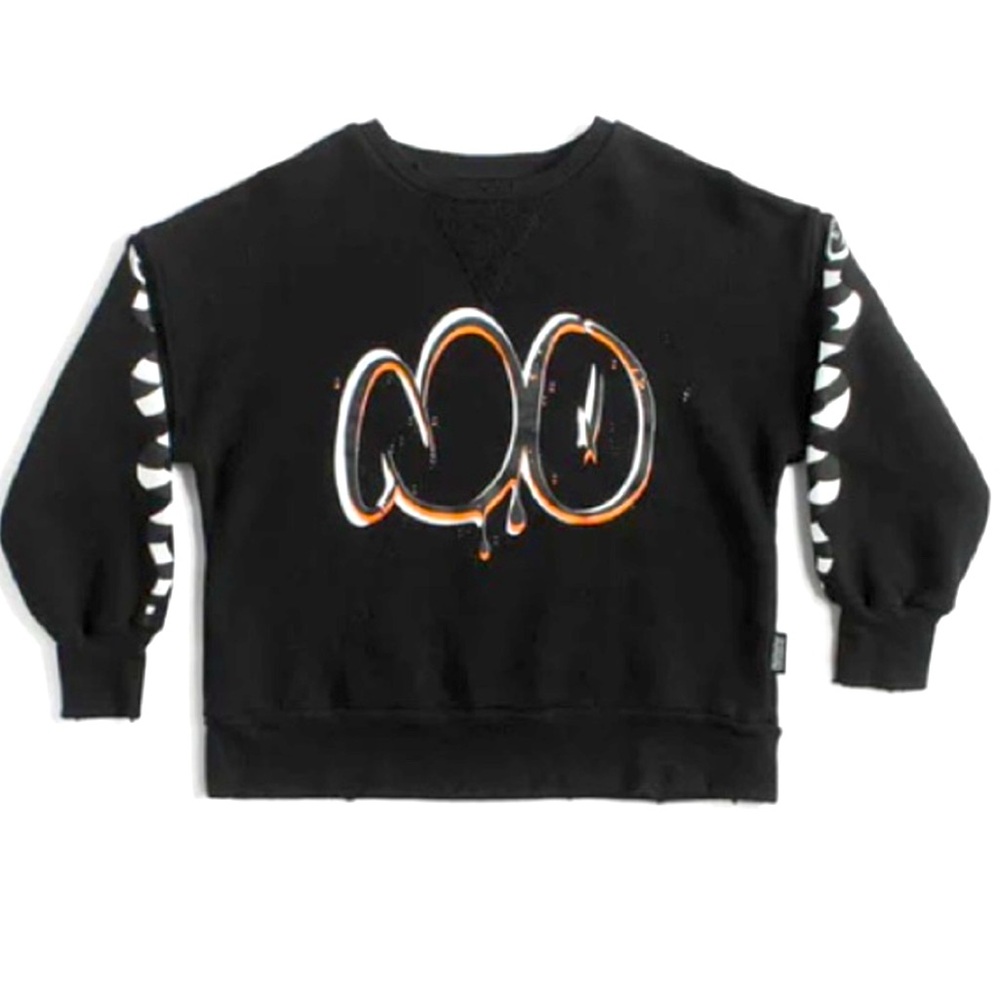 NUNUNU Black and White Graphic Kid’s - boys Crewneck Sweatshirt- 2-3 years HTF